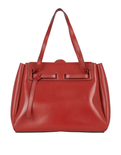 Lazo leather shopper tote, red, 3*